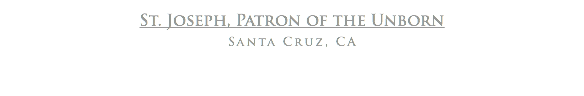 St. Joseph, Patron of the Unborn
Santa Cruz, CA